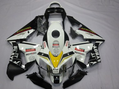Carenados Moto Honda CBR600RR 2003-2004 - Blanco Amarillo Negro Brillante Playboy Estilo Baratos