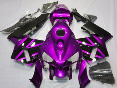 Carenados Moto Honda CBR600RR 2005-2006 - Púrpura Negro Brillante Diseño Baratos