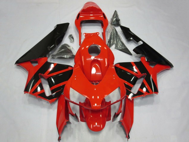 Carenados Moto Honda CBR600RR 2003-2004 - Rojo Negro Brillante OEM Estilo Baratos