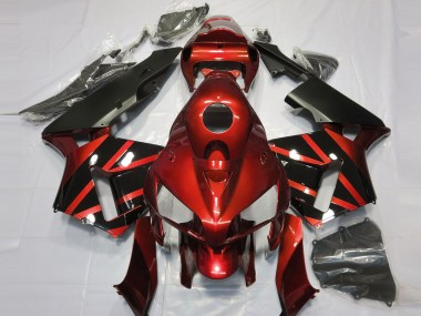Carenados Moto Honda CBR600RR 2005-2006 - Rojo Negro Brillante Diseño Baratos