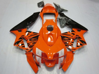 Carenados Moto Honda CBR600RR 2003-2004 - Naranja Negro Brillante Tribal Baratos