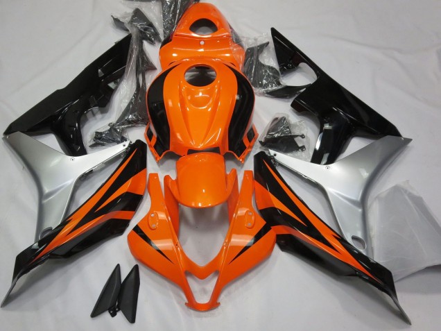 Carenados Moto Honda CBR600RR 2007-2008 - Plata Naranja Negro Brillante OEM Estilo Baratos