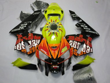 Carenados Moto Honda CBR600RR 2005-2006 - Vibrant Amarillo Negro Rossi Baratos