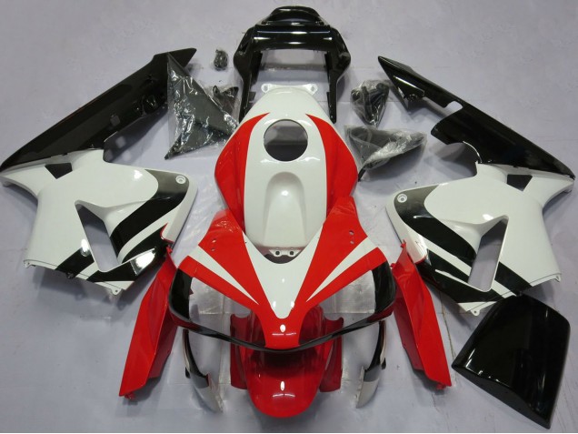 Carenados Moto Honda CBR600RR 2003-2004 - Blanco Rojo Negro Brillante OEM Estilo Baratos