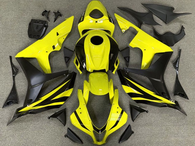 Carenados Moto Honda CBR600RR 2007-2008 - Amarillo Negro Mate OEM Estilo Baratos
