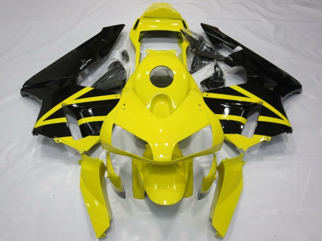 Carenados Moto Honda CBR600RR 2003-2004 - Amarillo Negro Brillante OEM Estilo Baratos