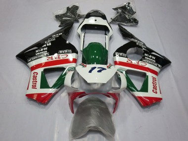 Carenados Moto Honda CBR954RR 2002-2003 - Blanco Rojo Verde Negro Brillante CRR Castrol Baratos