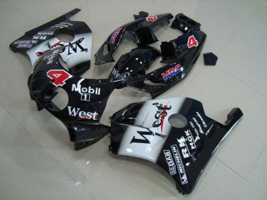 Carenados Moto Honda CBR250RR 1990-1998 - Negro Brillante Blanco West Mobil Baratos