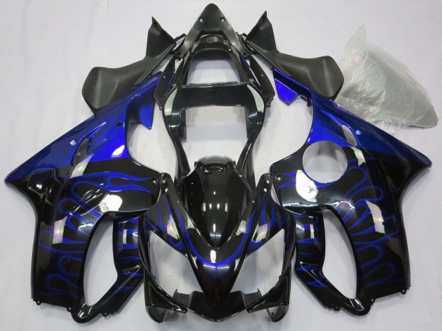 Carenados Moto Honda CBR600 F4i 2001-2003 - Negro Brillante Azul Llama Baratos