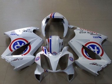 Carenados Moto Honda VFR 800 2002-2013 - Blanco Azul Rojo R Baratos