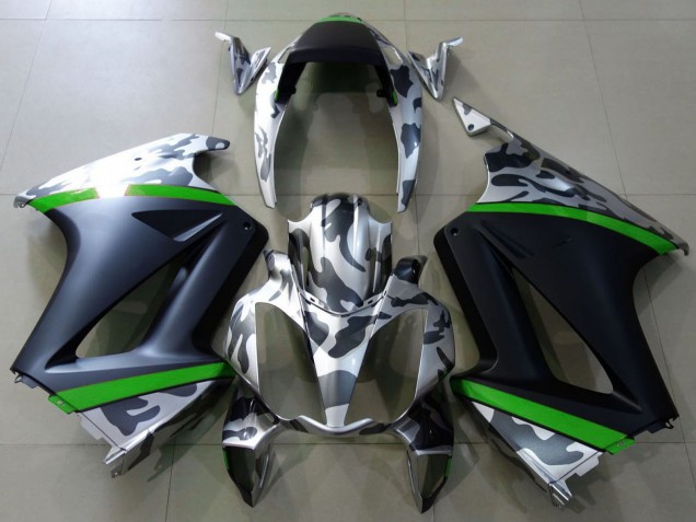 Carenados Moto Honda VFR 800 2002-2013 - Gris Camouflage Verde Negro Mate Baratos