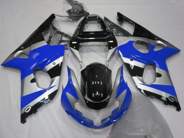Carenados Moto Suzuki GSXR 1000 2000-2002 - Azul Plata Negro OEM Estilo Baratos