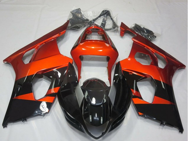 Carenados Moto Suzuki GSXR 1000 2003-2004 - Burnt Naranja Negro Brillante Baratos