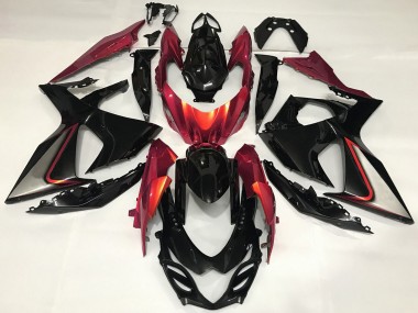 Carenado Moto Suzuki GSXR 1000 2009-2016 - Negro Brillante Rojo Baratos
