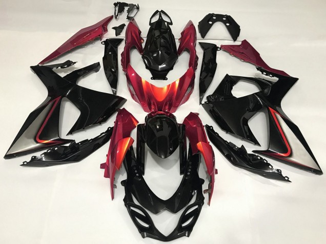 Carenado Moto Suzuki GSXR 1000 2009-2016 - Negro Brillante Rojo Baratos