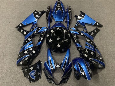 Carenados Moto Suzuki GSXR 1000 2007-2008 - Azul Negro Brillante Estrella Baratos