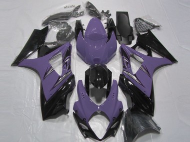 Carenados Moto Suzuki GSXR 1000 2007-2008 - Púrpura Oscuro Negro Brillante Baratos