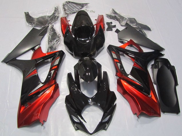 Carenados Moto Suzuki GSXR 1000 2007-2008 - Negro Brillante Rojo Baratos
