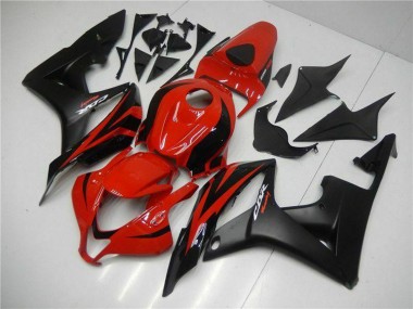 Carenados Moto Honda CBR600RR 2007-2008 - Rojo Negro Mate Calcomanías Baratos