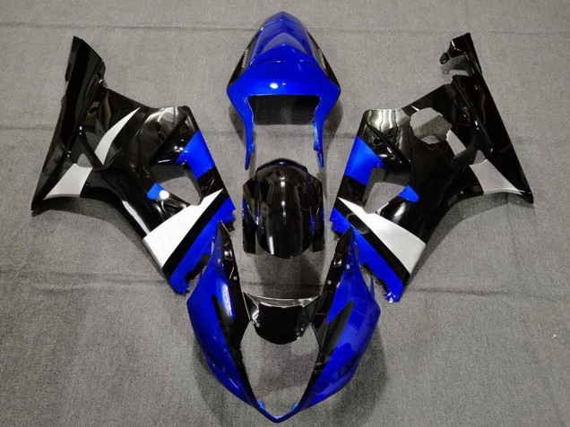 Carenados Moto Suzuki GSXR 1000 2003-2004 - Azul Blanco Negro Brillante Baratos
