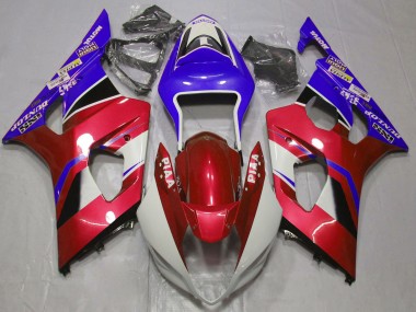Carenados Moto Suzuki GSXR 1000 2003-2004 - Rojo Caramelo Blanco Azul Baratos