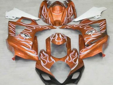 Carenados Moto Suzuki GSXR 1000 2007-2008 - Naranja Blanco Llama Baratos