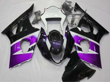Carenados Moto Suzuki GSXR 1000 2003-2004 - Púrpura Blanco Negro Brillante Baratos