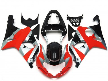 Carenados Moto Suzuki GSXR 1000 2000-2002 - Plata Rojo Negro Brillante OEM Estilo Baratos
