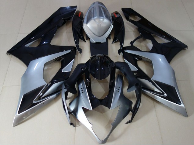 Carenados Moto Suzuki GSXR 1000 2005-2006 - Negro Brillante Plata Baratos