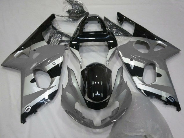 Carenados Moto Suzuki GSXR 1000 2000-2002 - Gris Plata Negro Brillante OEM Estilo Baratos