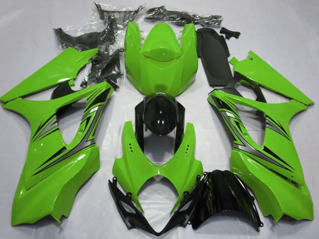 Carenados Moto Suzuki GSXR 1000 2007-2008 - Verde Negro Brillante OEM Estilo Baratos