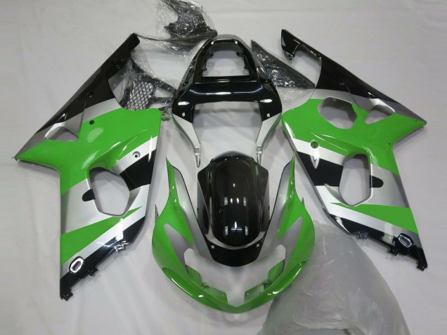 Carenados Moto Suzuki GSXR 1000 2000-2002 - Verde Plata Negro Brillante OEM Estilo Baratos