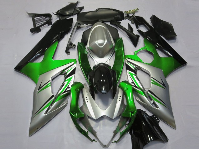 Carenados Moto Suzuki GSXR 1000 2005-2006 - Verde Plata Negro Baratos
