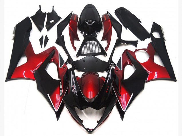 Carenados Moto Suzuki GSXR 1000 2005-2006 - Rojo Caramelo Negro Brillante Baratos