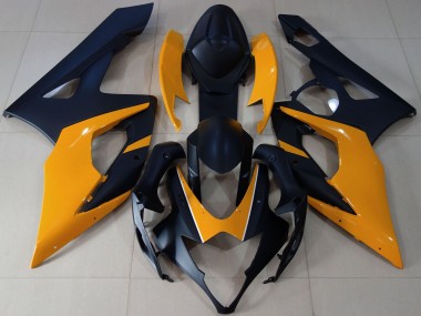 Carenados Moto Suzuki GSXR 1000 2005-2006 - Negro Mate Naranja Claro Baratos