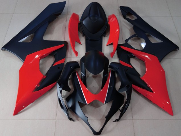 Carenados Moto Suzuki GSXR 1000 2005-2006 - Negro Mate Rojo Baratos