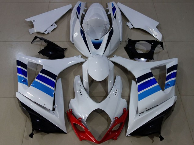 Carenados Moto Suzuki GSXR 1000 2007-2008 - Blanco Azul OEM Estilo Baratos