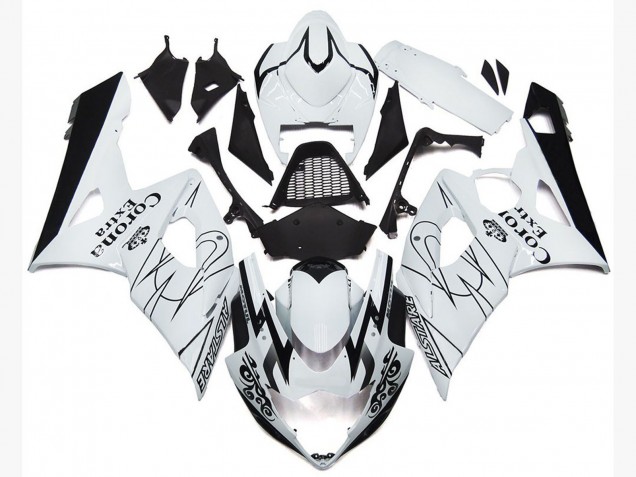 Carenados Moto Suzuki GSXR 1000 2005-2006 - Blanco Negro Corona OEM Estilo Baratos