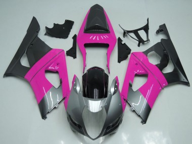 Carenados Moto Suzuki GSXR 1000 2003-2004 - Rosa Plata Negro Baratos