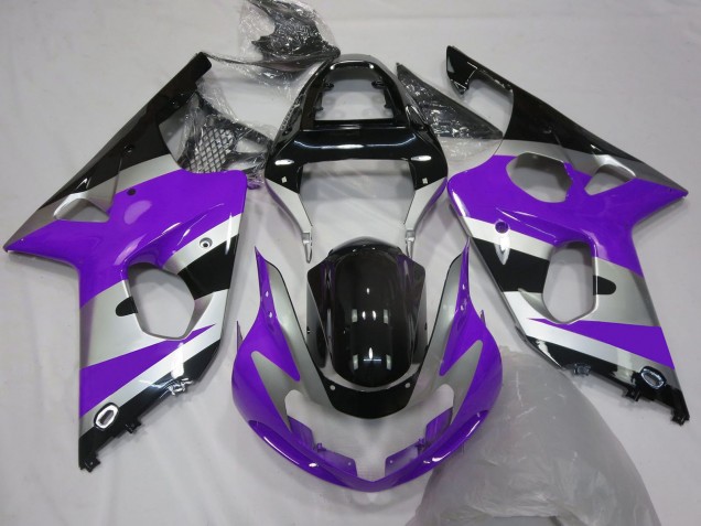 Carenados Moto Suzuki GSXR 1000 2000-2002 - Púrpura Plata Negro Brillante OEM Estilo Baratos