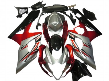 Carenados Moto Suzuki GSXR 1000 2005-2006 - Rojo Plata Negro Baratos