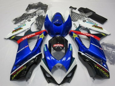 Carenado Moto Suzuki GSXR 1000 2007-2008 - Blanco Azul Rojo Negro Rockstar Baratos