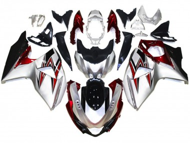 Carenados Moto Suzuki GSXR 1000 2009-2016 - Plata Rojo Negro Baratos
