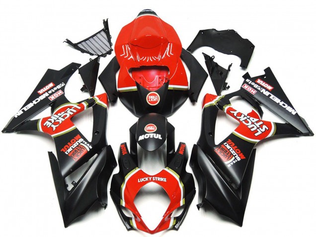 Carenados Moto Suzuki GSXR 1000 2007-2008 - Rojo Negro Lucky Strike Baratos