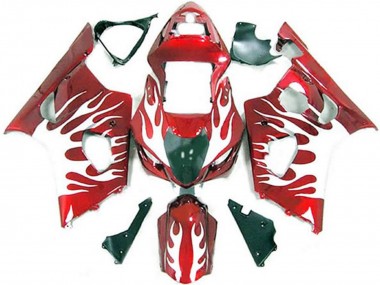 Carenados Moto Suzuki GSXR 1000 2003-2004 - Blanco Rojo Llama Baratos