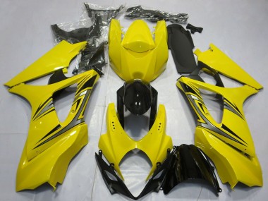 Carenados Moto Suzuki GSXR 1000 2007-2008 - Amarillo Negro Brillante OEM Estilo Baratos