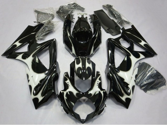 Carenados Moto Suzuki GSXR 600 / GSXR 750 2008-2010 - Negro Brillante Blanco Baratos