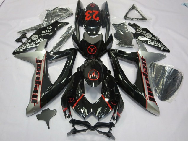 Carenados Moto Suzuki GSXR 600 / GSXR 750 2008-2010 - Negro Brillante Plata Rojo Jordan 23 Baratos