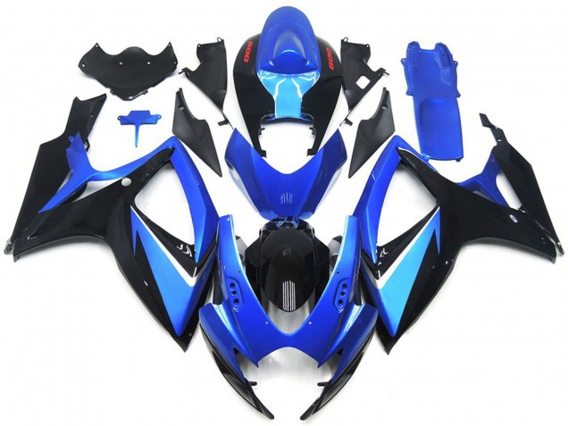 Carenados Moto Suzuki GSXR 600 / GSXR 750 2006-2007 - Azul Negro Rojo Raya Baratos