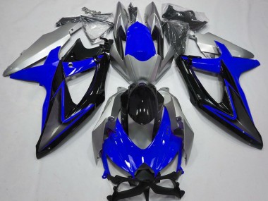 Carenados Moto Suzuki GSXR 600 / GSXR 750 2008-2010 - Plata Azul Negro Brillante Baratos